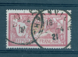 VARIÉTÉS FRANCE  1900 / 24   N° 121   MERSON ?.4.21  OBLITÉRÉ  DOS  CHARNIÈRE - Gebruikt