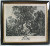 Superbe Gravure De Jacques-Philippe Le Bas D’après Lancret / Époque XVIIIè - Prints & Engravings