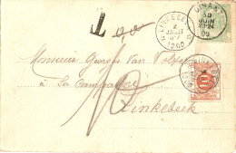 Relais Linkebeek Sur TX 1900 (carte Double Panorama Dinant) - Cartas & Documentos