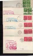 U.S.A: 1949 Belle Série Des Cartes 1er Vol Route AM 97 Segment N°7 New - York - Belfonte Cachets Aux Verso - Brieven En Documenten