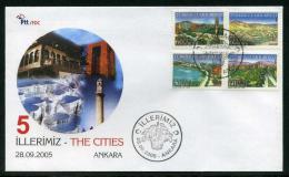 TURKEY 2005 FDC - Cities 2nd Issue, Set (4 * FDC) - FDC