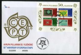 TURKEY 2005 FDC - Europa Cept (IMPERFORATED) Souvenir Sheet - FDC