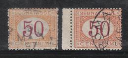 SS1043 - REGNO , Segnatasse Le Due Emissioni (1870-1890) Del 50 Cent . Used - Portomarken