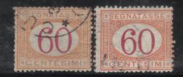 SS1044 - REGNO , Segnatasse Le Due Emissioni (1870-1890) Del 60 Cent . Used - Taxe