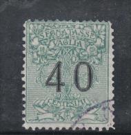 SS1120 - REGNO 1924 , Segnatasse Vaglia Il 40 Cent N. 2  Used - Strafport Voor Mandaten