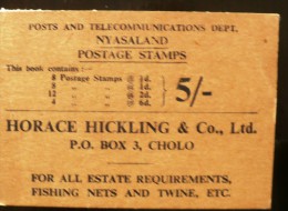 NYASALAND CARNET Theme Divers (pirogue, Bateaux, Panthere, Mammiferes, Banque, Phare) ** MNH (4 Scan)emis En 1950 - Nyassaland (1907-1953)