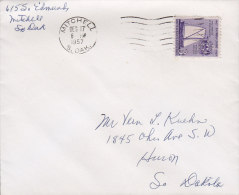 United States MITCHELL South Dakota 1957 Cover Brief HURON Segelschiff Sailing Ship - Covers & Documents