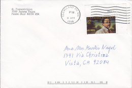 United States CLEVELAND Ohio 1996 Cover Brief To VISTA Calif Tennessee Williams Single Stamp - Briefe U. Dokumente