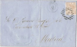 4320. Carta Ntera SEVILLA 1868. Parrilla Numeral 7 - Briefe U. Dokumente