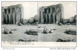 THEBES RAMESEUM STATUES COLOSSALES DE RHAMSES II  CARTE STEREO TOP TOP SERIE EGYPTE N ° 14 LL 1903 - Abu Simbel