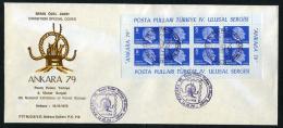 TURKEY 1979 FDC - National Exhibition Of Postal Stamps, Souvenir Sheet, Michel #2482 KB ; ISFILA Bl.20, Scott #2132a). - FDC