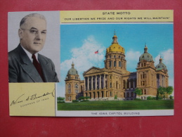 Iowa--Governor And Capitol Building--not Mailed--PJ230 - Autres & Non Classés