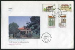 TURKEY 1995 FDC - Traditional Turkish Houses, Michel #3052-55; ISFILA #3446-47, Scott #2604-07. - FDC