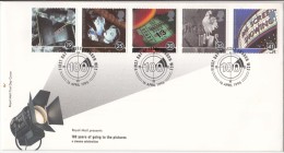 Great Britain FDC 1996, Going To Pictures, Cinema, Ticket, Actor, Theatre, Movie, Energy Light, Cock, - 1991-2000 Decimal Issues