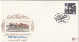 Great Britain- "Cigarette Card Series" Ltd Edition FDC 1994, Age Of Steam, P/m "Football Locomotive Manchester"  Train, - 1991-2000 Decimal Issues
