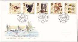 Great Britain FDC 1996, Wildfowl & WetlandsTrust, Bird. Duck, Lapwing, Goose, Bittern, Swan, - 1991-2000 Dezimalausgaben