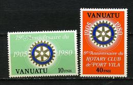 Vanuatu ** N° 609/610 - 75e Ann.du Rotary International (français) - Vanuatu (1980-...)