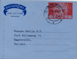 Burma Now Myanmar 1960 Postal Stationery Air Mail Letter 50 P. From Rangoon To Netherlands - Myanmar (Burma 1948-...)