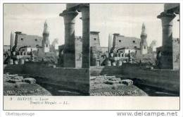 LUXOR LE TEMPLE ET MOSQUEE  CARTE STEREO TOP TOP SERIE EGYPTE N ° 9 LL 1903 LOUXOR - Louxor