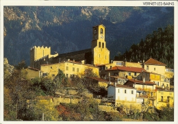 CP De VERNET-LES-BAINS " Vue Du Vieux Village Doré Par Le Soleil " . - Prades