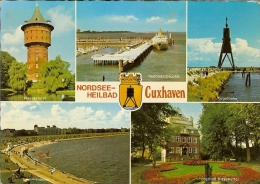 CP De CUXHAVEN " Wasserturm , Seebäderbrücke , Kugelbake , Schlob Ritzebüttel Grimmershörn " . - Cuxhaven