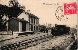 WORMOUTH LA GARE ,TRES BEAU PLAN,TRAIN PERSONNAGES A VOIR !!    REF 34051 - Wormhout