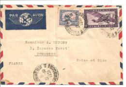 N° Y&T 27  PNONPENH Vers FRANCE    Le  31 OCTOBRE 1951( 2scans) - Airmail