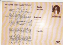 WHALE, EMIL RACOVITA, PC STATIONERY, ENTIER POSTAL, 2003, ROMANIA - Baleines