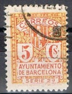 Sello Recargo Ayuntamiento Barcelona, Variedad Salto Peine, Num 10 º - Barcelona