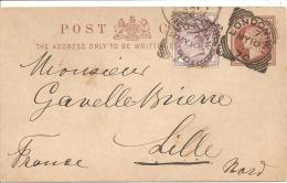 N° Y&T ENTIER POSTAL LONDRE Vers   FRANCE    Le  07 MAI 1893  (2scans) - Entiers Postaux