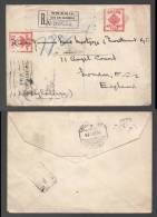 Brazil Brasilien 1926 Registered Meter Cover Via SPAIN To ENGLAND - Brieven En Documenten