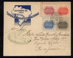 Brazil Brasilien 1934 FDC Cover EXPOCICAO FILATELICA NACIONAL - Storia Postale