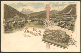 Scharnitz TIROL LITHO OLD POSTCARD - Scharnitz