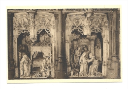 Cp, 01, Bourg, Eglise De Brou, Figures Du Rétable De La Chapelle De La Vierge, L'Annonciation Et La Visitation - Eglise De Brou