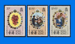 HK 1981-0001, Royal Wedding, Complete Set Of 3 MNH Stamps - Ongebruikt