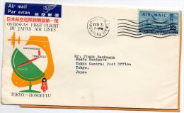 First Flight By Japan Air Lines Tokyo Honolulu 1954 Cover - Airmail