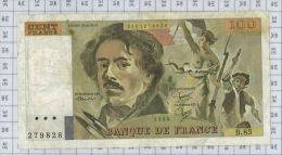 100 Francs Delacroix, Fayette N° 69-8a, état TB-TTB - 100 F 1978-1995 ''Delacroix''