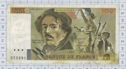 100 Francs Delacroix, Fayette N° 69-8a, état TB-TTB - 100 F 1978-1995 ''Delacroix''