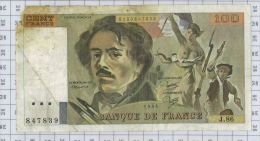 100 Francs Delacroix, Fayette N° 69-8a, état AB-B - 100 F 1978-1995 ''Delacroix''
