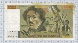 100 Francs Delacroix, Fayette N° 69-8a, état B-TB, Craquant Mais Coin Abimé! - 100 F 1978-1995 ''Delacroix''
