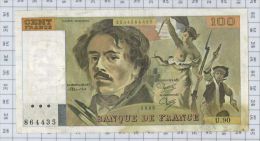 100 Francs Delacroix, Fayette N° 69-9, état TB-TTB - 100 F 1978-1995 ''Delacroix''