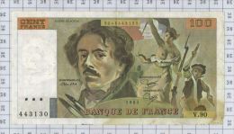 100 Francs Delacroix, Fayette N° 69-9, état B-TB - 100 F 1978-1995 ''Delacroix''