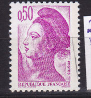 FRANCE N° 2184 0.50 VIOLET TYPE LIBERTE TRAIT PARASITE NEUF SANS CHARNIERE - Neufs