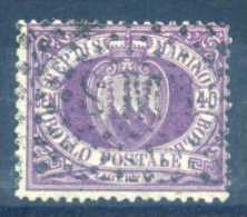 SAN MARINO  - 1877 COAT OF ARMS, 40c VIOLET - Used Stamps