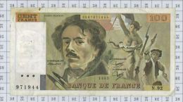 100 Francs Delacroix, Fayette N° 69-9, état TB-TTB - 100 F 1978-1995 ''Delacroix''