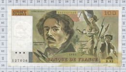 100 Francs Delacroix, Fayette N° 69-9, état TTB, 2 Trous Et Craquant - 100 F 1978-1995 ''Delacroix''