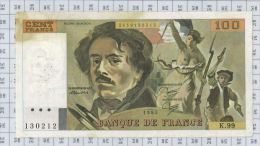 100 Francs Delacroix, Fayette N° 69-9, état TB-TTB - 100 F 1978-1995 ''Delacroix''