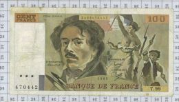 100 Francs Delacroix, Fayette N° 69-9, état TB-TTB - 100 F 1978-1995 ''Delacroix''