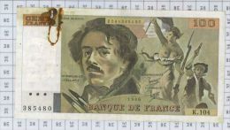 100 Francs Delacroix, Fayette N° 69-10, état B-TB - 100 F 1978-1995 ''Delacroix''