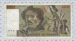 100 Francs Delacroix, Fayette N° 69bis-2b, état TB-TTB - 100 F 1978-1995 ''Delacroix''